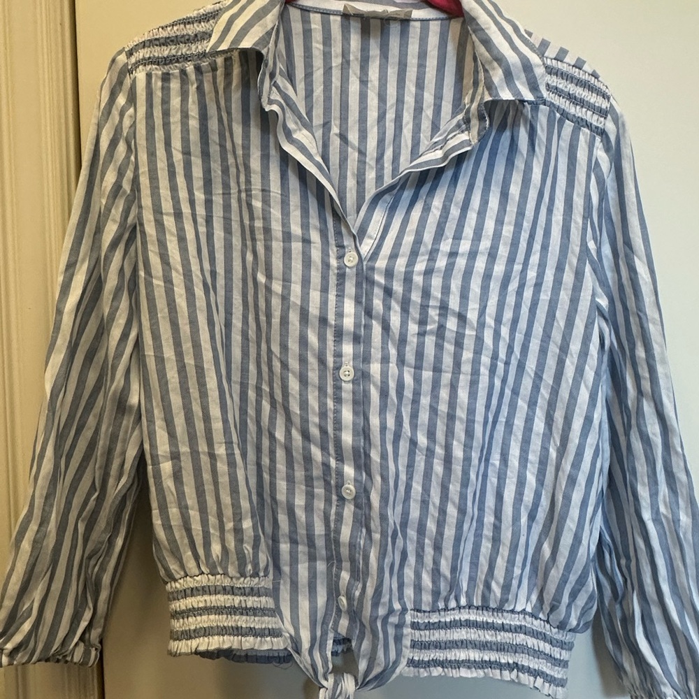 beachlunchlounge Blue and White Striped Shirt